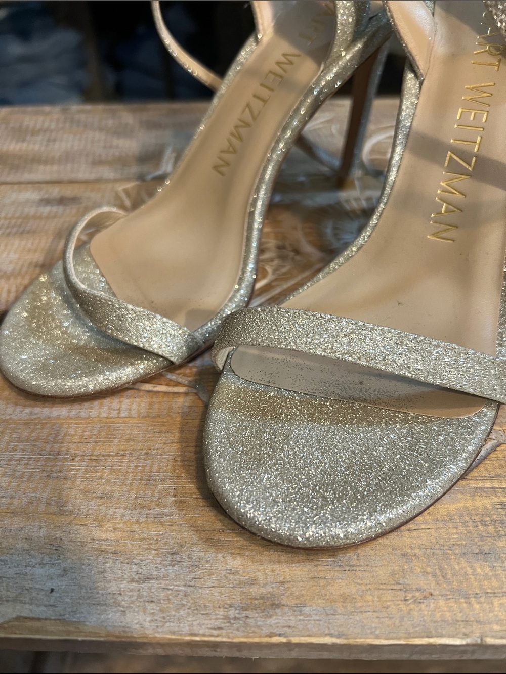 LOT Stuart Weitzman Platino Heels Sandals Gold 6.5 PLUS BONUS Pair Schutz 6.5 - Picture 9 of 15